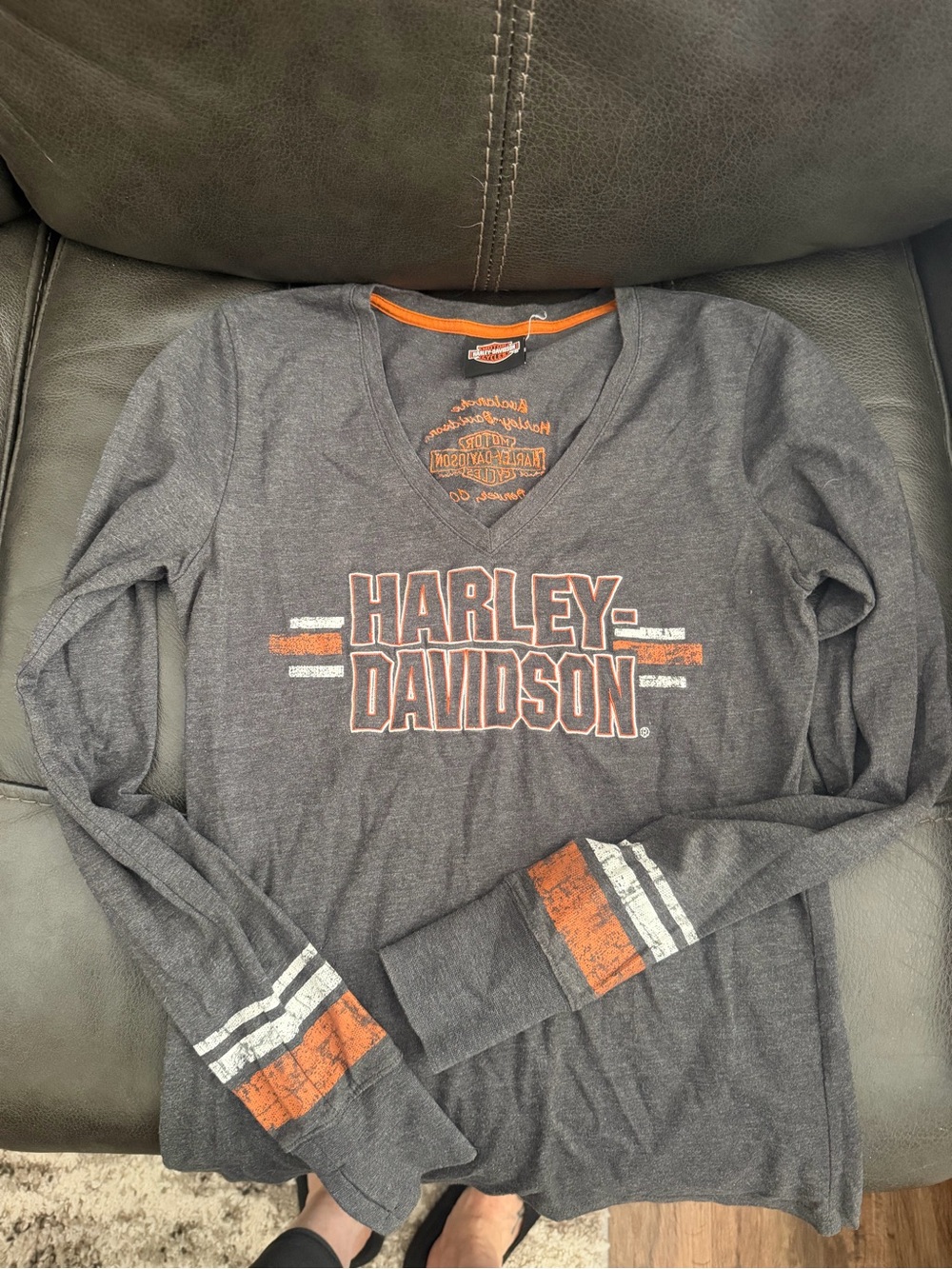 Harley-Davidson Charcoal Tee with Orange Logo